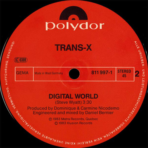 Trans-X : Living On Video / Digital World (12", Maxi, Whi)
