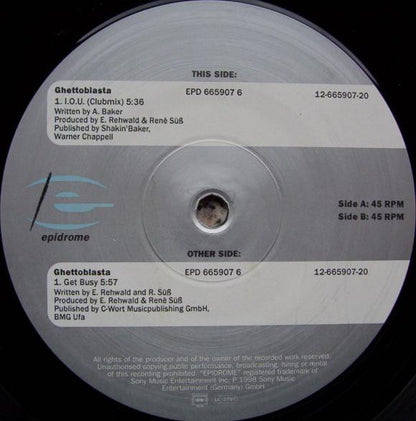 Ghettoblasta : I.O.U. (12")