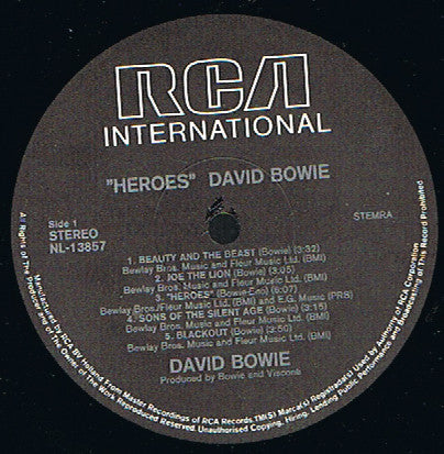 David Bowie : "Heroes" (LP, Album, RE)