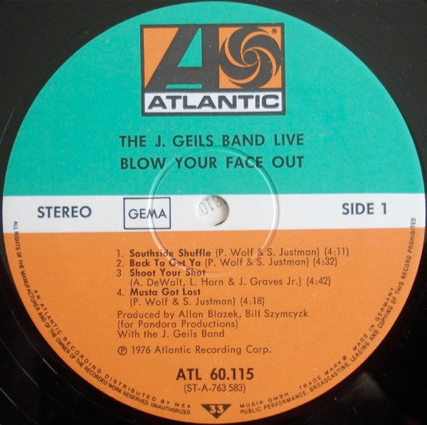 The J. Geils Band : Live - Blow Your Face Out (2xLP, Album)