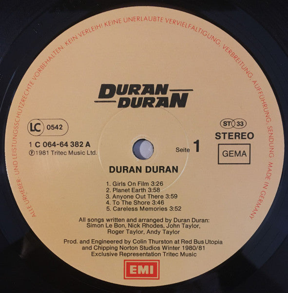Duran Duran : Duran Duran (LP, Album)