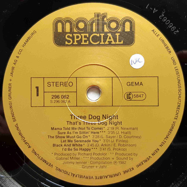 Three Dog Night : That's Three Dog Night (LP, Comp)