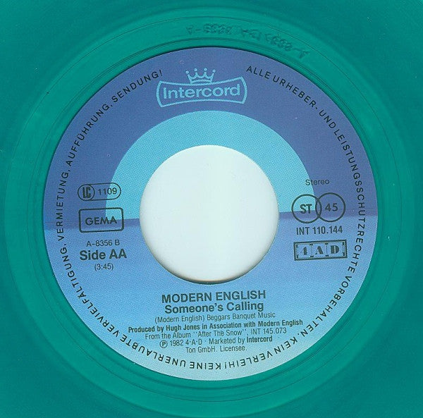 Modern English : I Melt With You / Someone's Calling (7", Single, Gre)