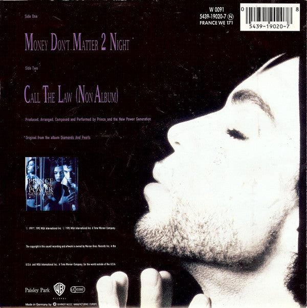 Prince And The New Power Generation : Money Don't Matter 2 Night (7", Single, Lar)