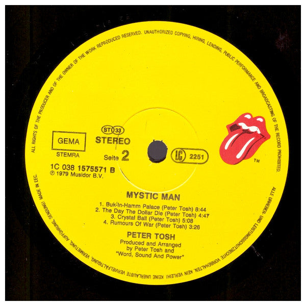 Peter Tosh : Mystic Man (LP, Album, RE)