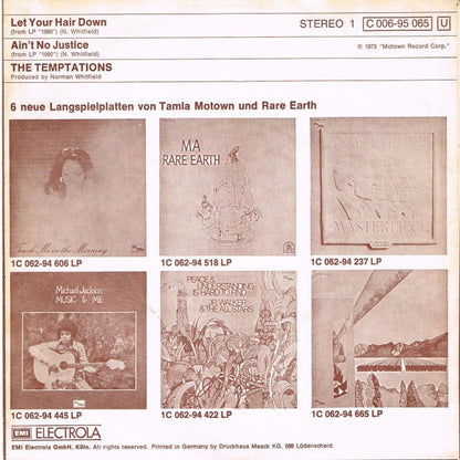 Temptations* : Let Your Hair Down (7", Single)