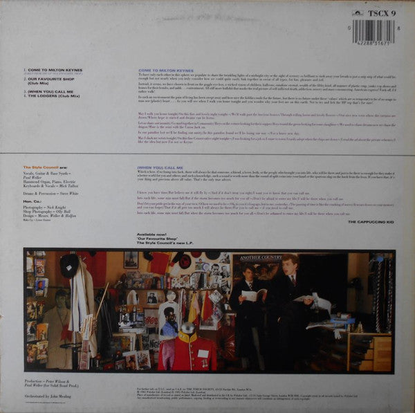 The Style Council : Come To Milton Keynes (12", Single)