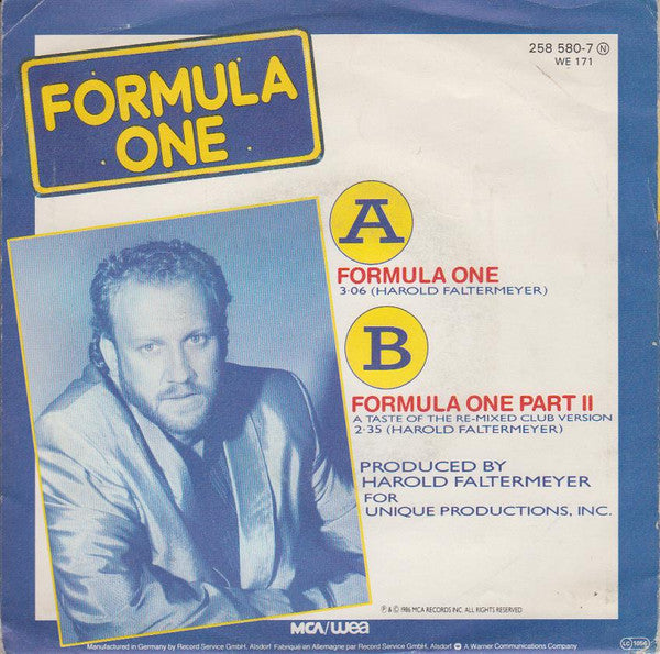 Harold Faltermeyer : Formula One (7", Single)