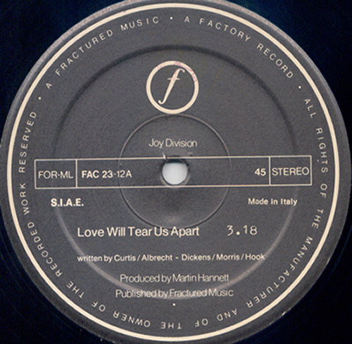 Joy Division : Love Will Tear Us Apart (12", Single, RE)
