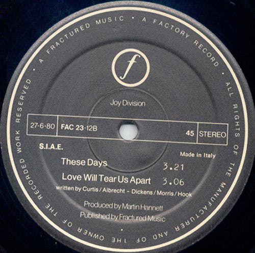 Joy Division : Love Will Tear Us Apart (12", Single, RE)