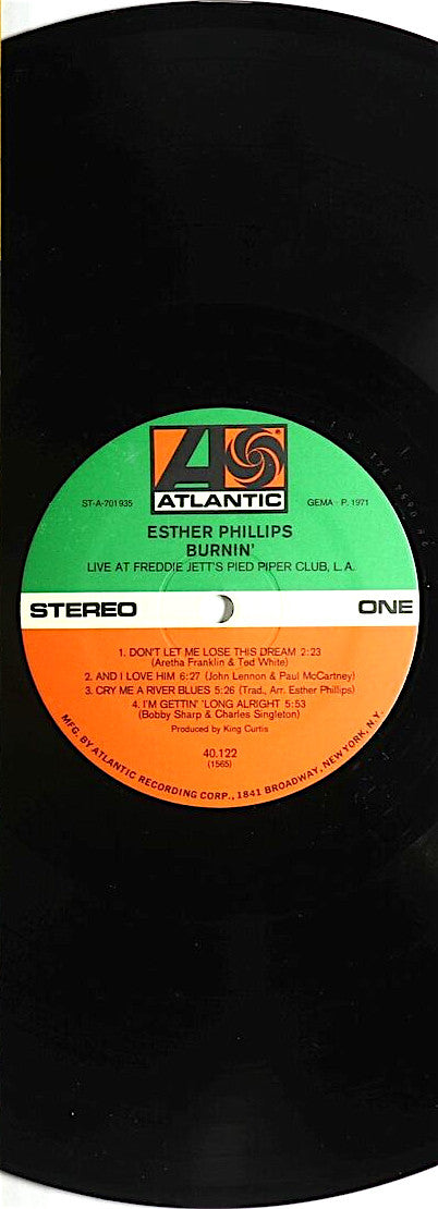 Esther Phillips : Burnin' (Live At Freddie Jett's Pied Piper, L.A.) (LP, Album)