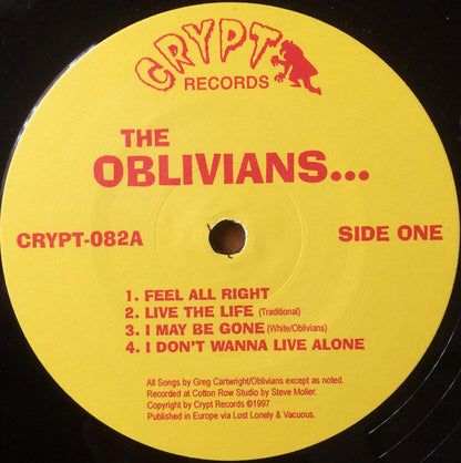 Oblivians : ...Play 9 Songs With Mr. Quintron (LP, Album, Pal)