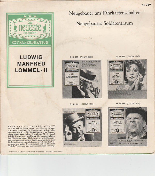 Ludwig Manfred Lommel : Ludwig Manfred Lommel II (7", EP)