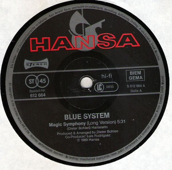 Blue System : Magic Symphony (12", Maxi)