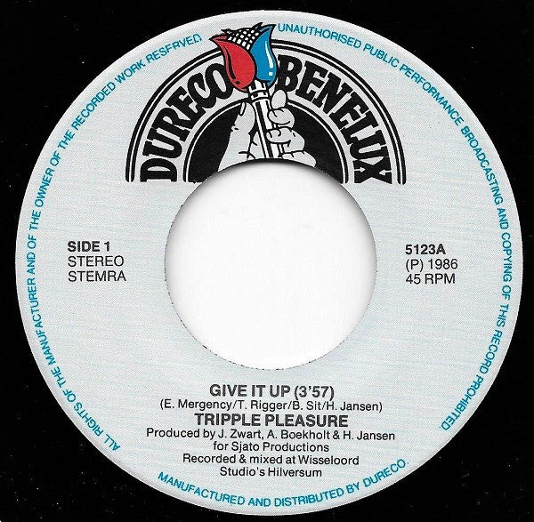 Tripple Pleasure : Give It Up (7", Single)