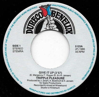 Tripple Pleasure : Give It Up (7", Single)