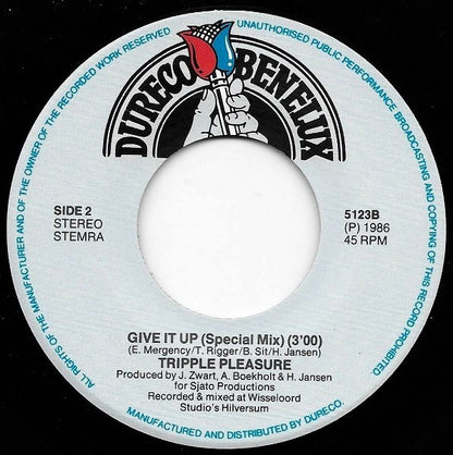 Tripple Pleasure : Give It Up (7", Single)