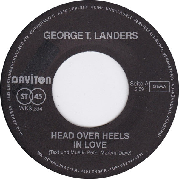 George T. Landers : Head Over Heels In Love / Geraldine (7", Single)
