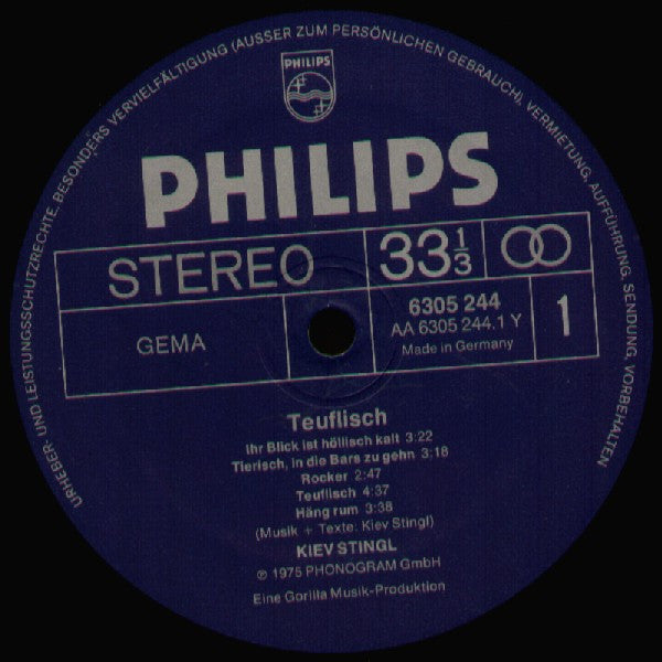Kiev Stingl : Teuflisch (LP, Album)