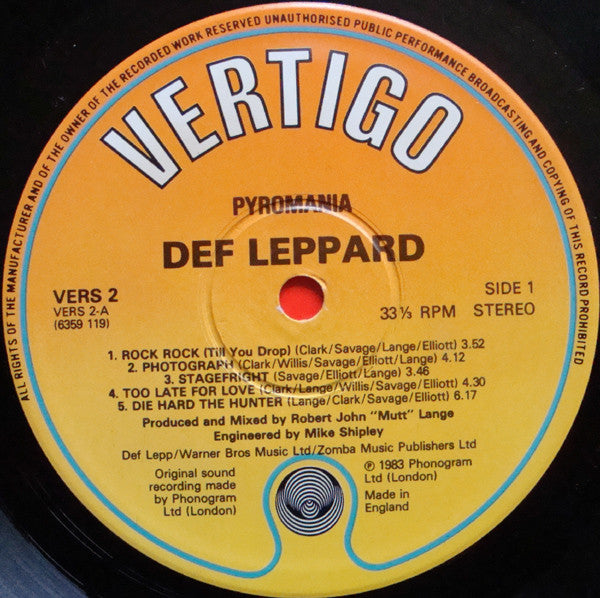 Def Leppard : Pyromania (LP, Album)