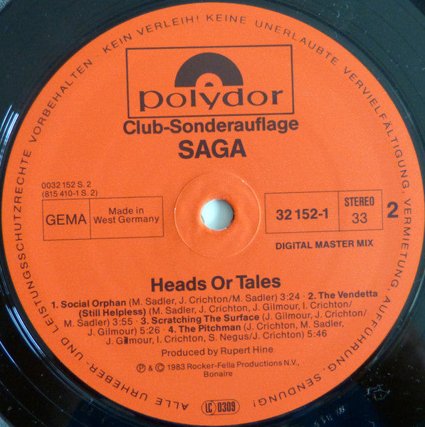 Saga (3) : Heads Or Tales (LP, Album, Club)