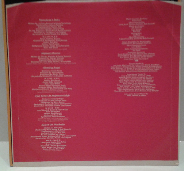 Various : Fast Times At Ridgemont High • Music From The Motion Picture (LP, Comp)