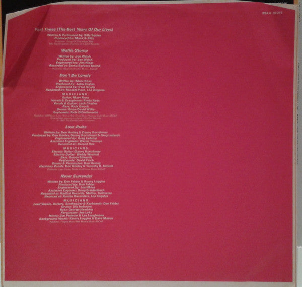 Various : Fast Times At Ridgemont High • Music From The Motion Picture (LP, Comp)