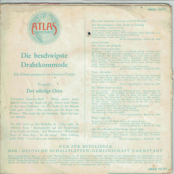 Der Schräge Otto : Die Beschwipste Drahtkommode (7", EP)