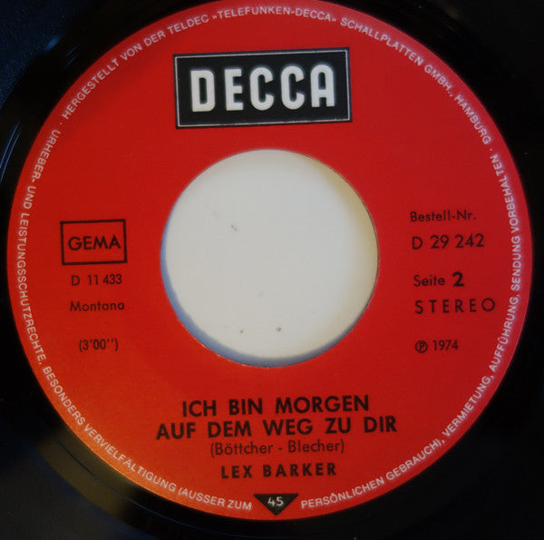Pierre Brice, Lex Barker : Ich Steh Allein / Ich Bin Morgen Auf Dem Weg Zu Dir (7")