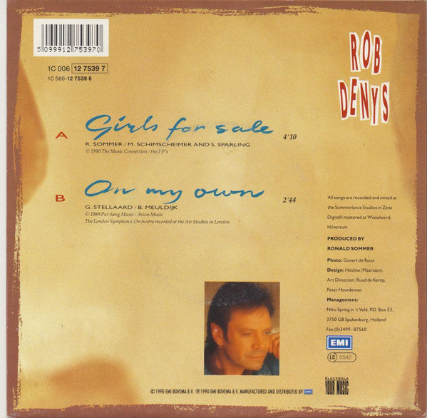 Rob Denys* : Girls For Sale (7", Single)