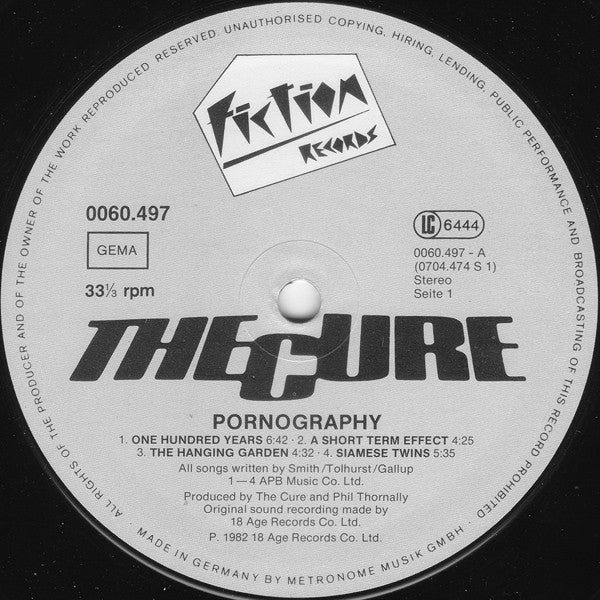The Cure : Pornography (LP, Album)