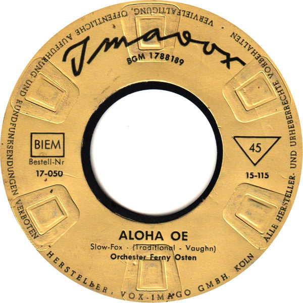 Orchester Ferny Osten : Aloha Oe (7", Single, Mono)