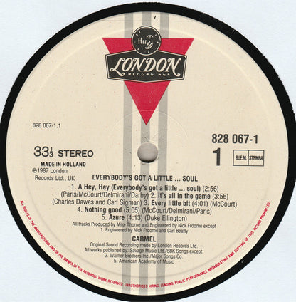 Carmel (2) : Everybody's Got A Little...Soul (LP, Album)