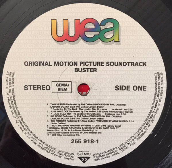 Various : Buster - Original Motion Picture Soundtrack (LP, Comp)