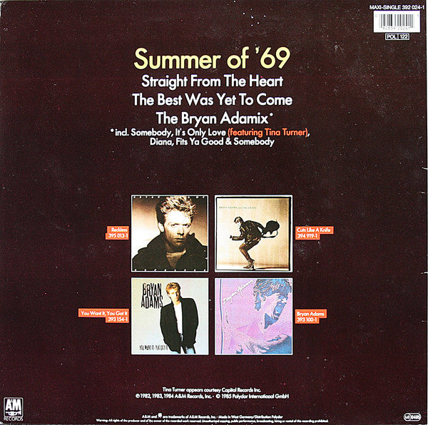Bryan Adams : Summer Of '69 (12", Maxi)