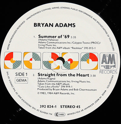 Bryan Adams : Summer Of '69 (12", Maxi)