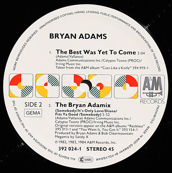 Bryan Adams : Summer Of '69 (12", Maxi)