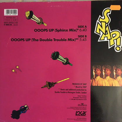Snap! : Ooops Up (Sphinx Mix) + (The Double Trouble Mix) (12", Maxi)