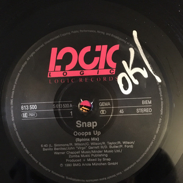 Snap! : Ooops Up (Sphinx Mix) + (The Double Trouble Mix) (12", Maxi)