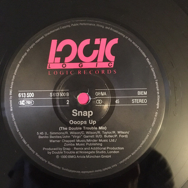 Snap! : Ooops Up (Sphinx Mix) + (The Double Trouble Mix) (12", Maxi)
