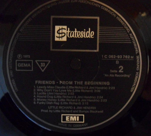 Little Richard / Jimi Hendrix : Friends - From The Beginning (LP, Album)