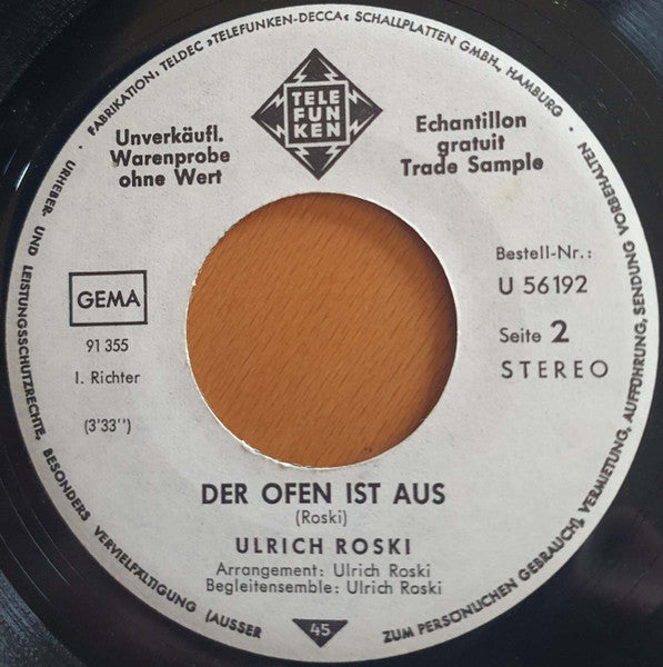 Ulrich Roski : I'm A Lonesome Rider  (7", Single, Promo)