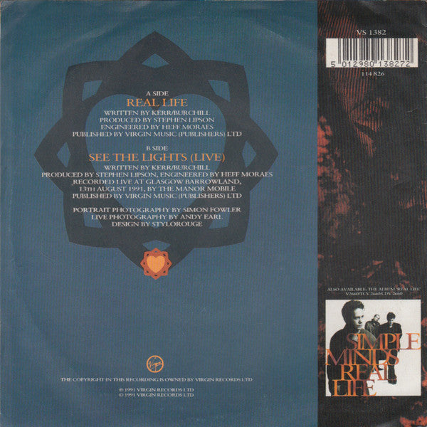 Simple Minds : Real Life (7", Single, Sil)