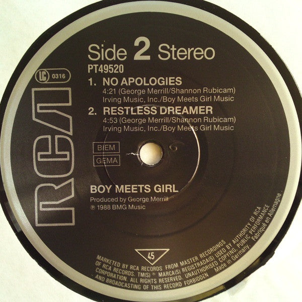 Boy Meets Girl : Waiting For A Star To Fall (12", Maxi)