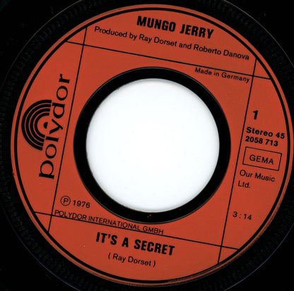 Mungo Jerry : It's A Secret (7", Single)