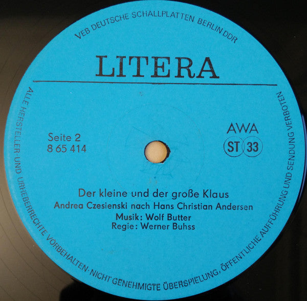 Hans Christian Andersen : Die Kleine Seejungfrau / Der Kleine Und Der Große Klaus (LP)