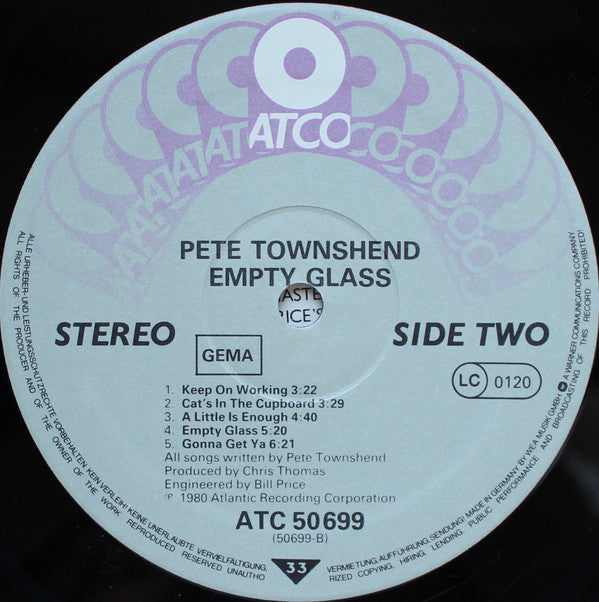 Pete Townshend : Empty Glass (LP, Album)