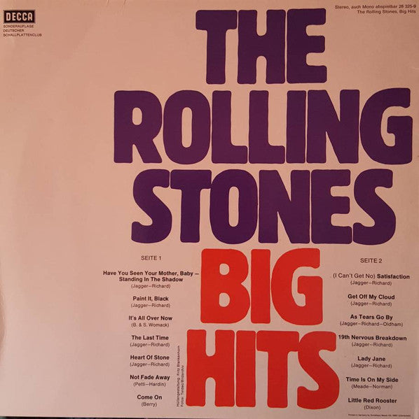The Rolling Stones : Big Hits (LP, Comp, Club, RE)