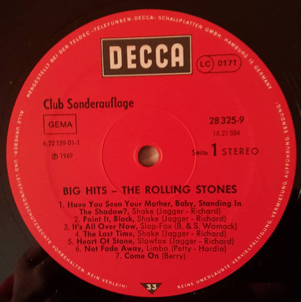 The Rolling Stones : Big Hits (LP, Comp, Club, RE)
