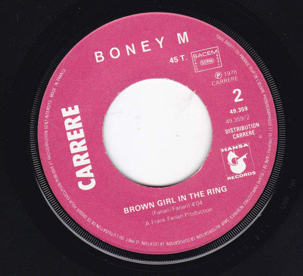 Boney M. : Rivers Of Babylon / Brown Girl In The Ring (7", Single, Pap)